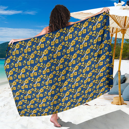 Parramatta Eels Sarong Tropical Hibiscus Floral Seamless Rugby Mascot