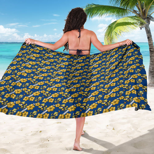 Parramatta Eels Sarong Tropical Hibiscus Floral Seamless Rugby Mascot