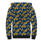 Parramatta Eels Sherpa Hoodie Tropical Hibiscus Floral Seamless Rugby Mascot