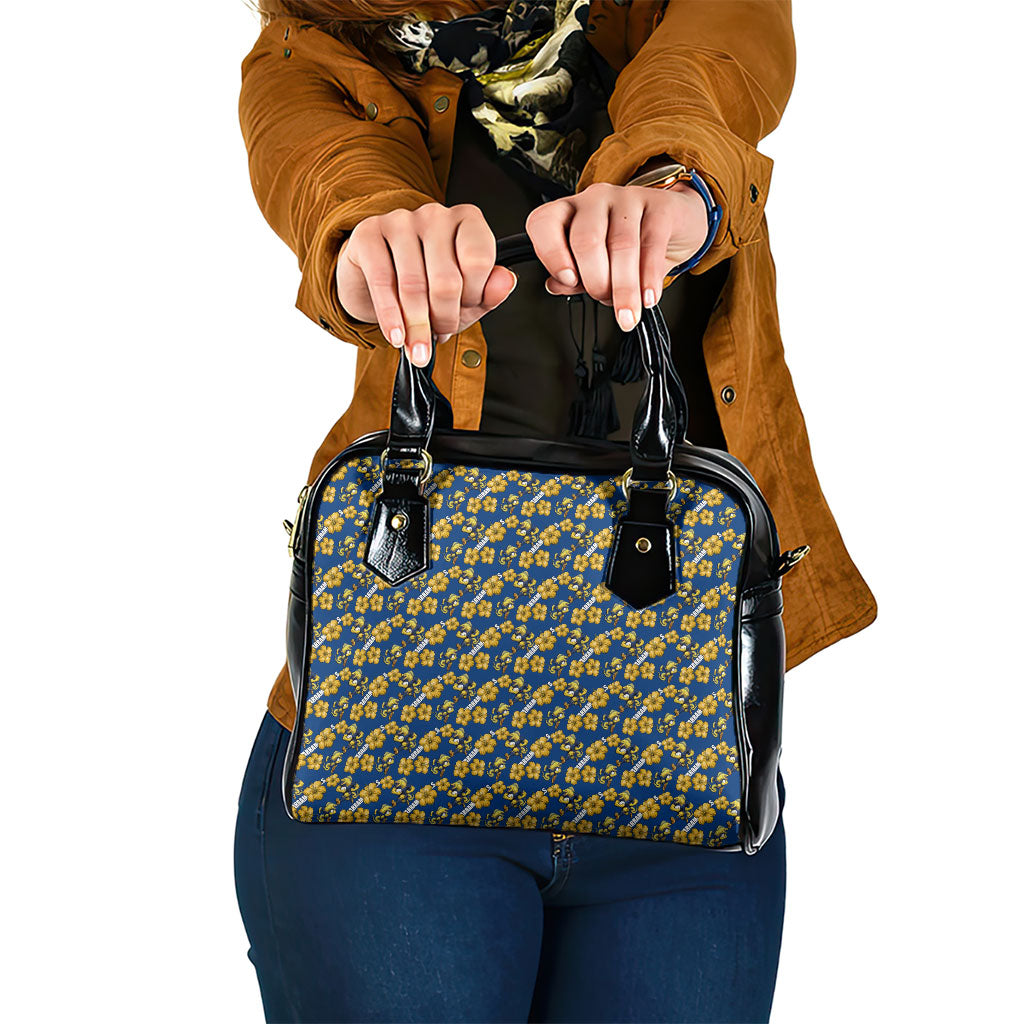 Parramatta Eels Shoulder Handbag Tropical Hibiscus Floral Seamless Rugby Mascot
