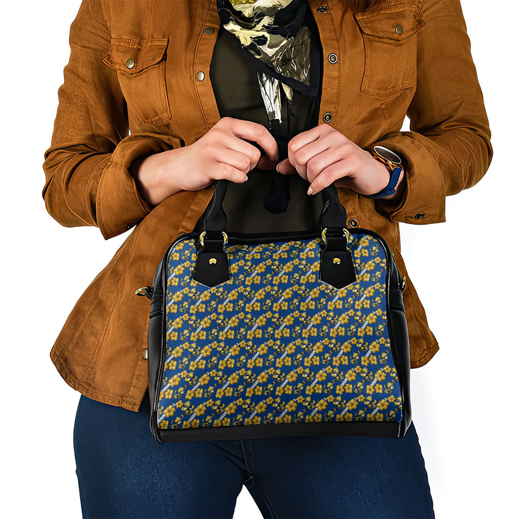 Parramatta Eels Shoulder Handbag Tropical Hibiscus Floral Seamless Rugby Mascot
