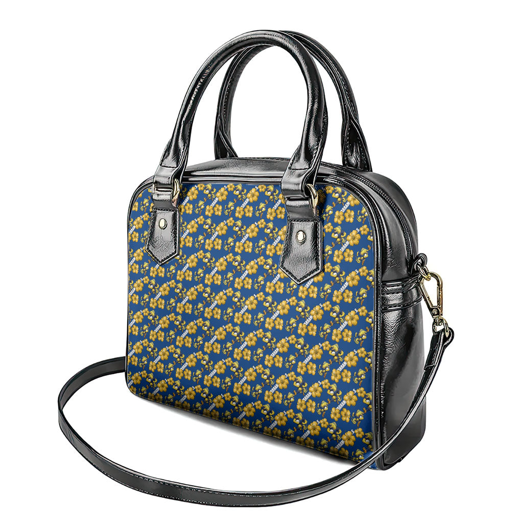 Parramatta Eels Shoulder Handbag Tropical Hibiscus Floral Seamless Rugby Mascot