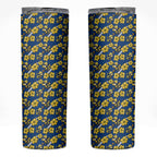 Parramatta Eels Skinny Tumbler Tropical Hibiscus Floral Seamless Rugby Mascot