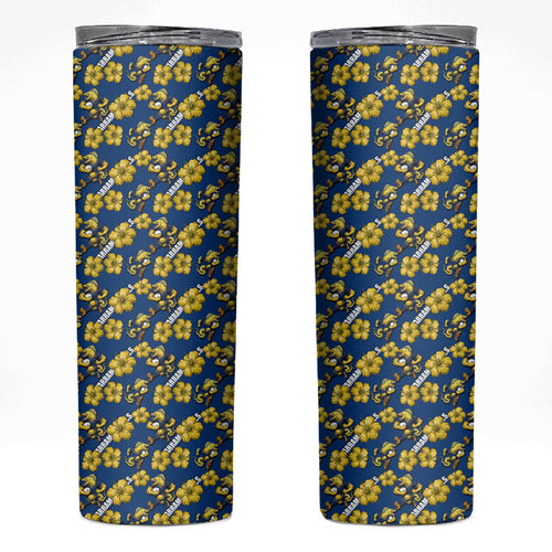 Parramatta Eels Skinny Tumbler Tropical Hibiscus Floral Seamless Rugby Mascot