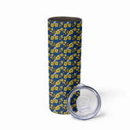 Parramatta Eels Skinny Tumbler Tropical Hibiscus Floral Seamless Rugby Mascot