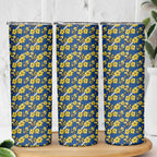 Parramatta Eels Skinny Tumbler Tropical Hibiscus Floral Seamless Rugby Mascot