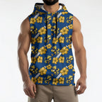 Parramatta Eels Sleeveless Hoodie Tropical Hibiscus Floral Seamless Rugby Mascot
