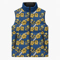 Parramatta Eels Sleeveless Puffer Jacket Tropical Hibiscus Floral Seamless Rugby Mascot