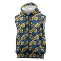 Parramatta Eels Sleeveless Zip Hoodie Tropical Hibiscus Floral Seamless Rugby Mascot