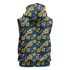 Parramatta Eels Sleeveless Zip Hoodie Tropical Hibiscus Floral Seamless Rugby Mascot