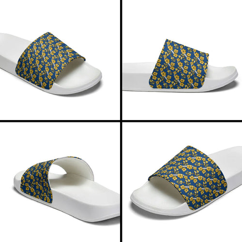 Parramatta Eels Slide Sandals Tropical Hibiscus Floral Seamless Rugby Mascot