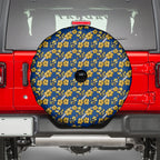 Parramatta Eels Spare Tire Cover Tropical Hibiscus Floral Seamless Rugby Mascot