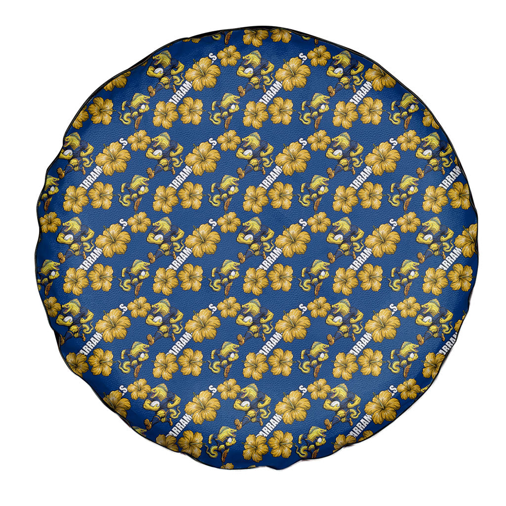 Parramatta Eels Spare Tire Cover Tropical Hibiscus Floral Seamless Rugby Mascot