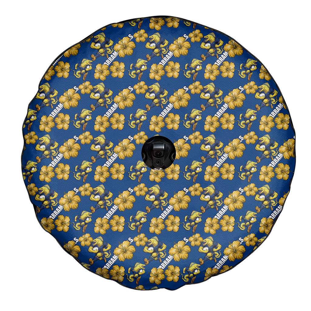 Parramatta Eels Spare Tire Cover Tropical Hibiscus Floral Seamless Rugby Mascot