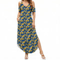 Parramatta Eels Summer Maxi Dress Tropical Hibiscus Floral Seamless Rugby Mascot