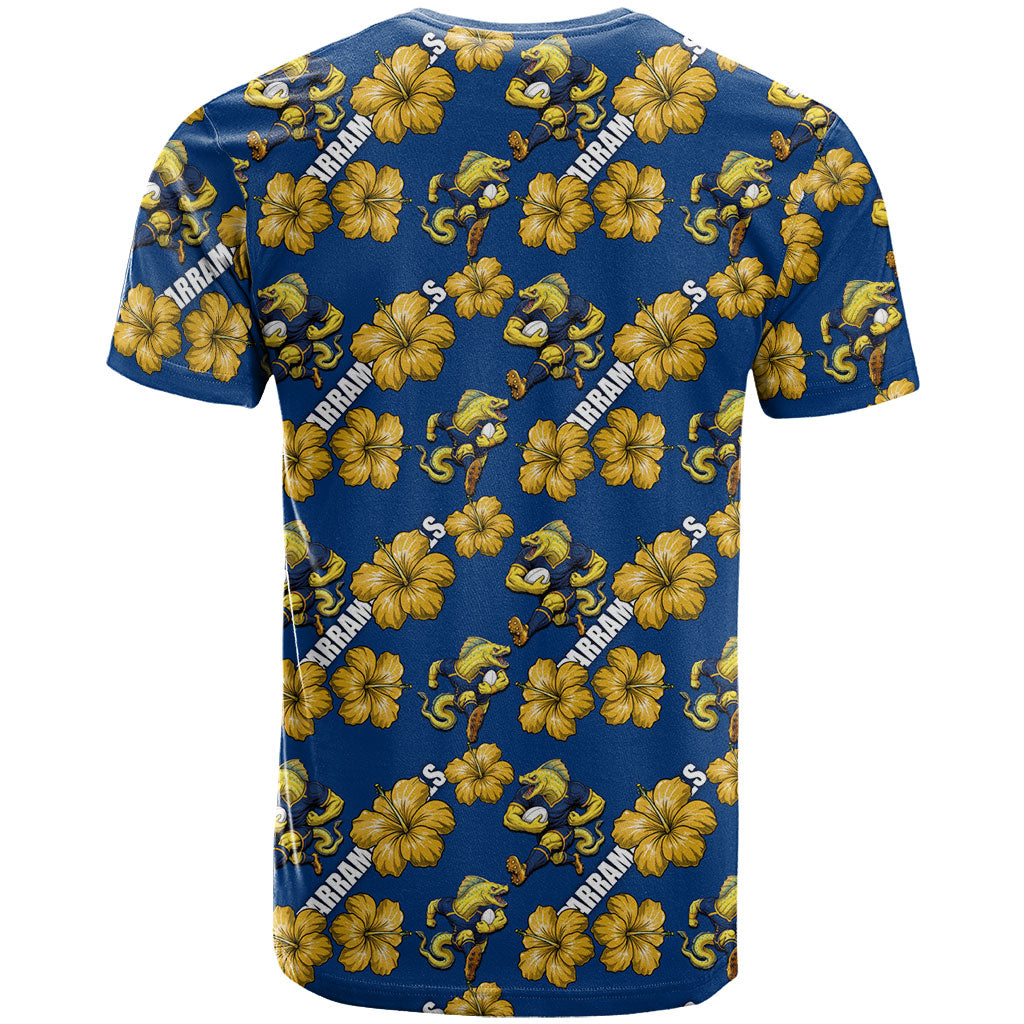 Parramatta Eels T Shirt Tropical Hibiscus Floral Seamless Rugby Mascot