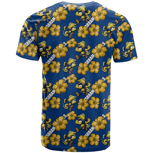 Parramatta Eels T Shirt Tropical Hibiscus Floral Seamless Rugby Mascot