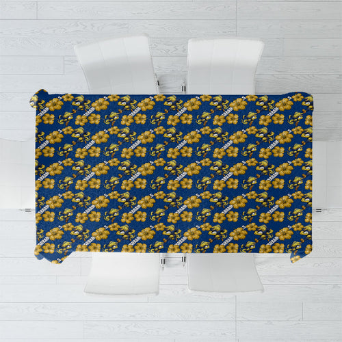 Parramatta Eels Tablecloth Tropical Hibiscus Floral Seamless Rugby Mascot
