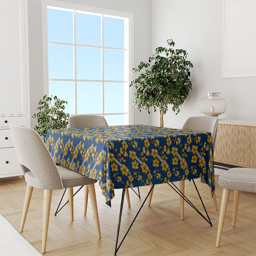 Parramatta Eels Tablecloth Tropical Hibiscus Floral Seamless Rugby Mascot
