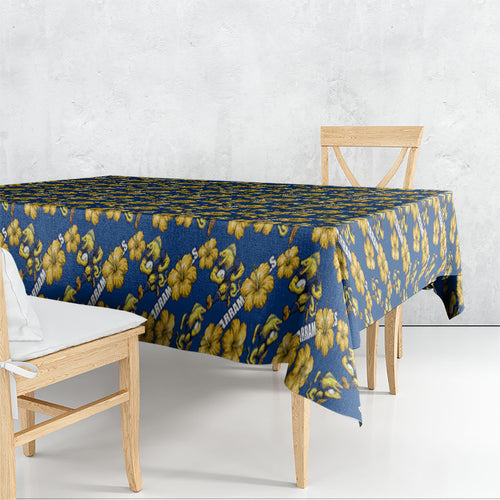 Parramatta Eels Tablecloth Tropical Hibiscus Floral Seamless Rugby Mascot