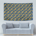 Parramatta Eels Tapestry Tropical Hibiscus Floral Seamless Rugby Mascot