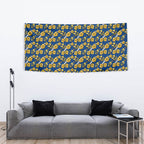 Parramatta Eels Tapestry Tropical Hibiscus Floral Seamless Rugby Mascot