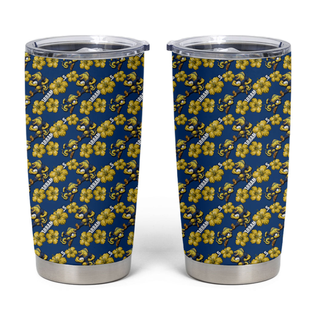 Parramatta Eels Tumbler Cup Tropical Hibiscus Floral Seamless Rugby Mascot