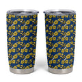 Parramatta Eels Tumbler Cup Tropical Hibiscus Floral Seamless Rugby Mascot