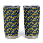 Parramatta Eels Tumbler Cup Tropical Hibiscus Floral Seamless Rugby Mascot