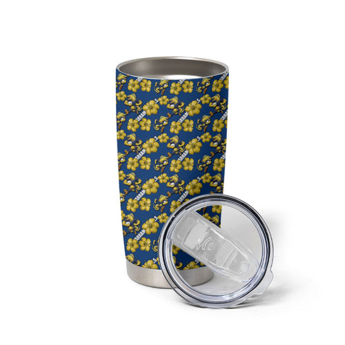 Parramatta Eels Tumbler Cup Tropical Hibiscus Floral Seamless Rugby Mascot