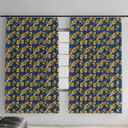 Parramatta Eels Window Curtain Tropical Hibiscus Floral Seamless Rugby Mascot
