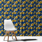 Parramatta Eels Window Curtain Tropical Hibiscus Floral Seamless Rugby Mascot
