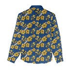 Parramatta Eels Women Casual Shirt Tropical Hibiscus Floral Seamless Rugby Mascot