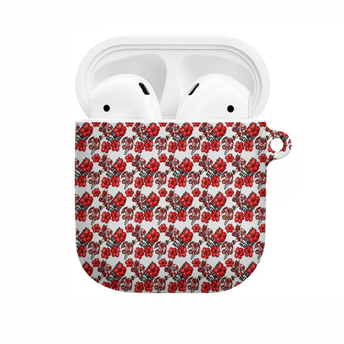 St. George Illawarra Dragons AirPods Case Tropical Hibiscus Floral Seamless Rugby Mascot