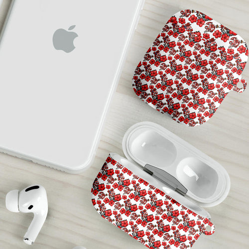 St. George Illawarra Dragons AirPods Case Tropical Hibiscus Floral Seamless Rugby Mascot