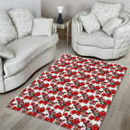 St. George Illawarra Dragons Area Rug Tropical Hibiscus Floral Seamless Rugby Mascot