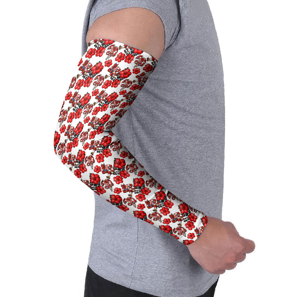 St. George Illawarra Dragons Arm Sleeves Tropical Hibiscus Floral Seamless Rugby Mascot