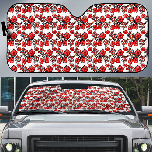 St. George Illawarra Dragons Auto Sun Shade Tropical Hibiscus Floral Seamless Rugby Mascot
