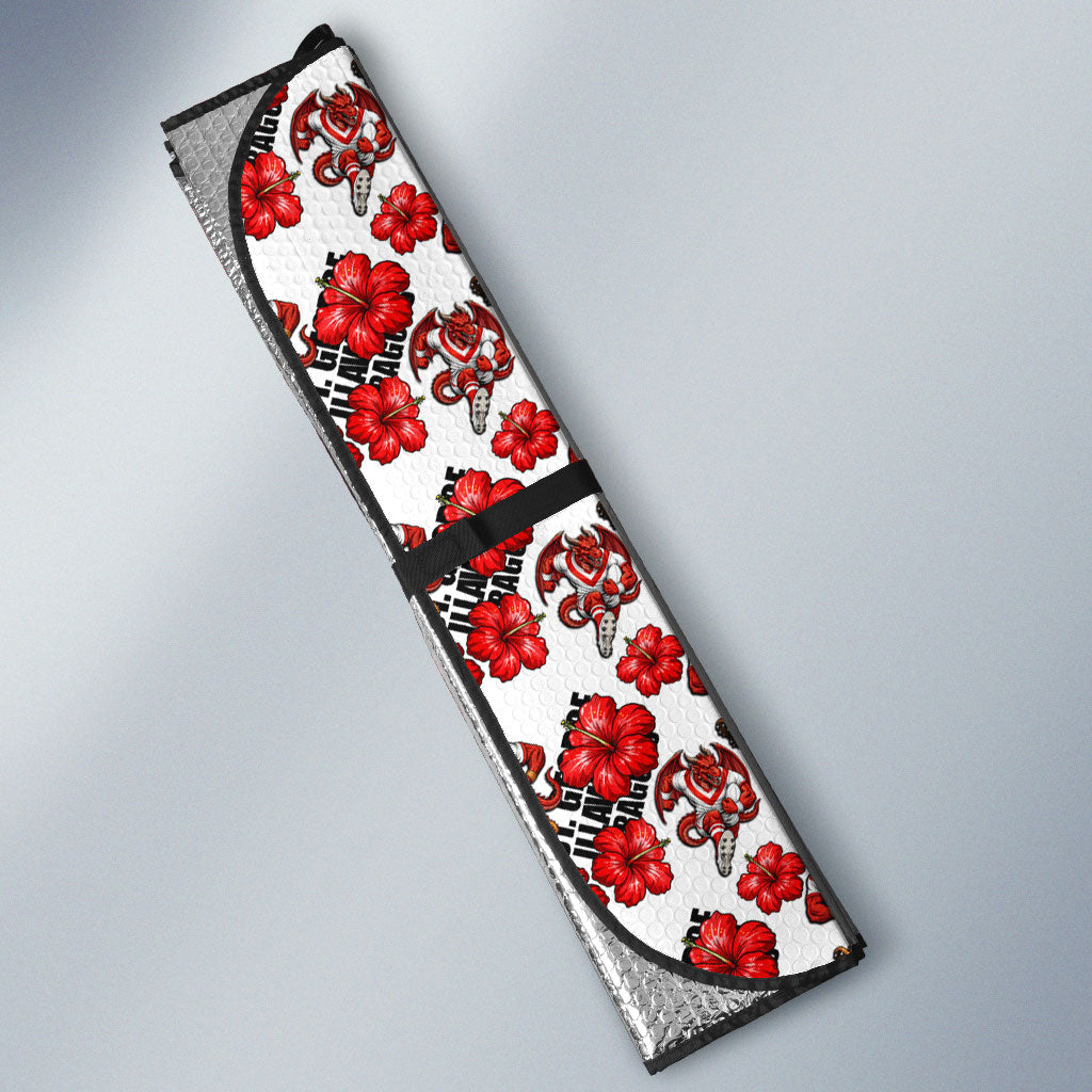 St. George Illawarra Dragons Auto Sun Shade Tropical Hibiscus Floral Seamless Rugby Mascot