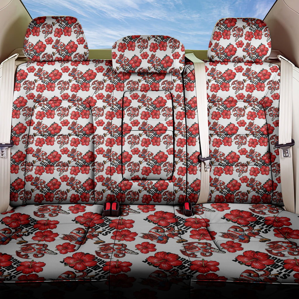 St. George Illawarra Dragons Back Car Seat Cover Tropical Hibiscus Floral Seamless Rugby Mascot