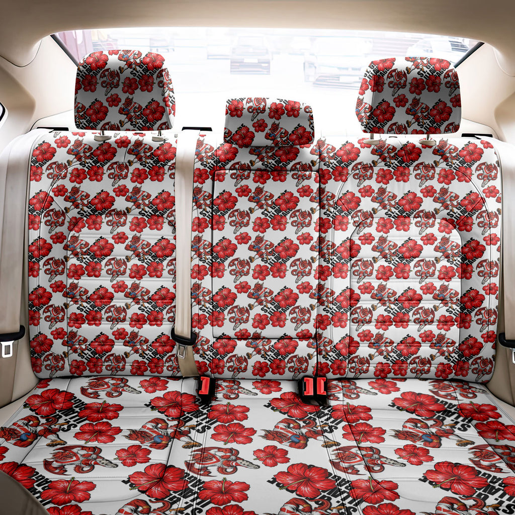 St. George Illawarra Dragons Back Car Seat Cover Tropical Hibiscus Floral Seamless Rugby Mascot