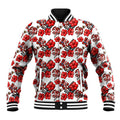 St. George Illawarra Dragons Baseball Jacket Tropical Hibiscus Floral Seamless Rugby Mascot