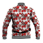 St. George Illawarra Dragons Baseball Jacket Tropical Hibiscus Floral Seamless Rugby Mascot
