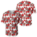 St. George Illawarra Dragons Baseball Jersey Tropical Hibiscus Floral Seamless Rugby Mascot