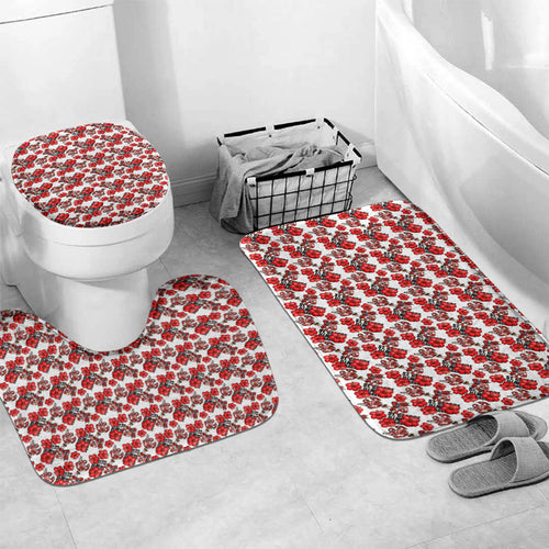 St. George Illawarra Dragons Bathroom Set Tropical Hibiscus Floral Seamless Rugby Mascot