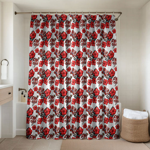 St. George Illawarra Dragons Bathroom Set Tropical Hibiscus Floral Seamless Rugby Mascot
