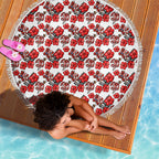 St. George Illawarra Dragons Beach Blanket Tropical Hibiscus Floral Seamless Rugby Mascot