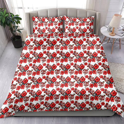 St. George Illawarra Dragons Bedding Set Tropical Hibiscus Floral Seamless Rugby Mascot