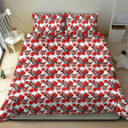 St. George Illawarra Dragons Bedding Set Tropical Hibiscus Floral Seamless Rugby Mascot