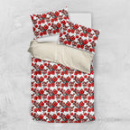 St. George Illawarra Dragons Bedding Set Tropical Hibiscus Floral Seamless Rugby Mascot